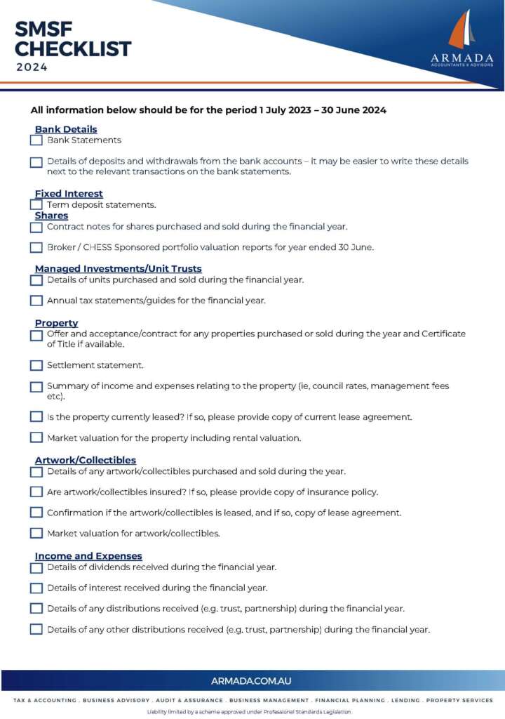 2024 SMSF Checklist